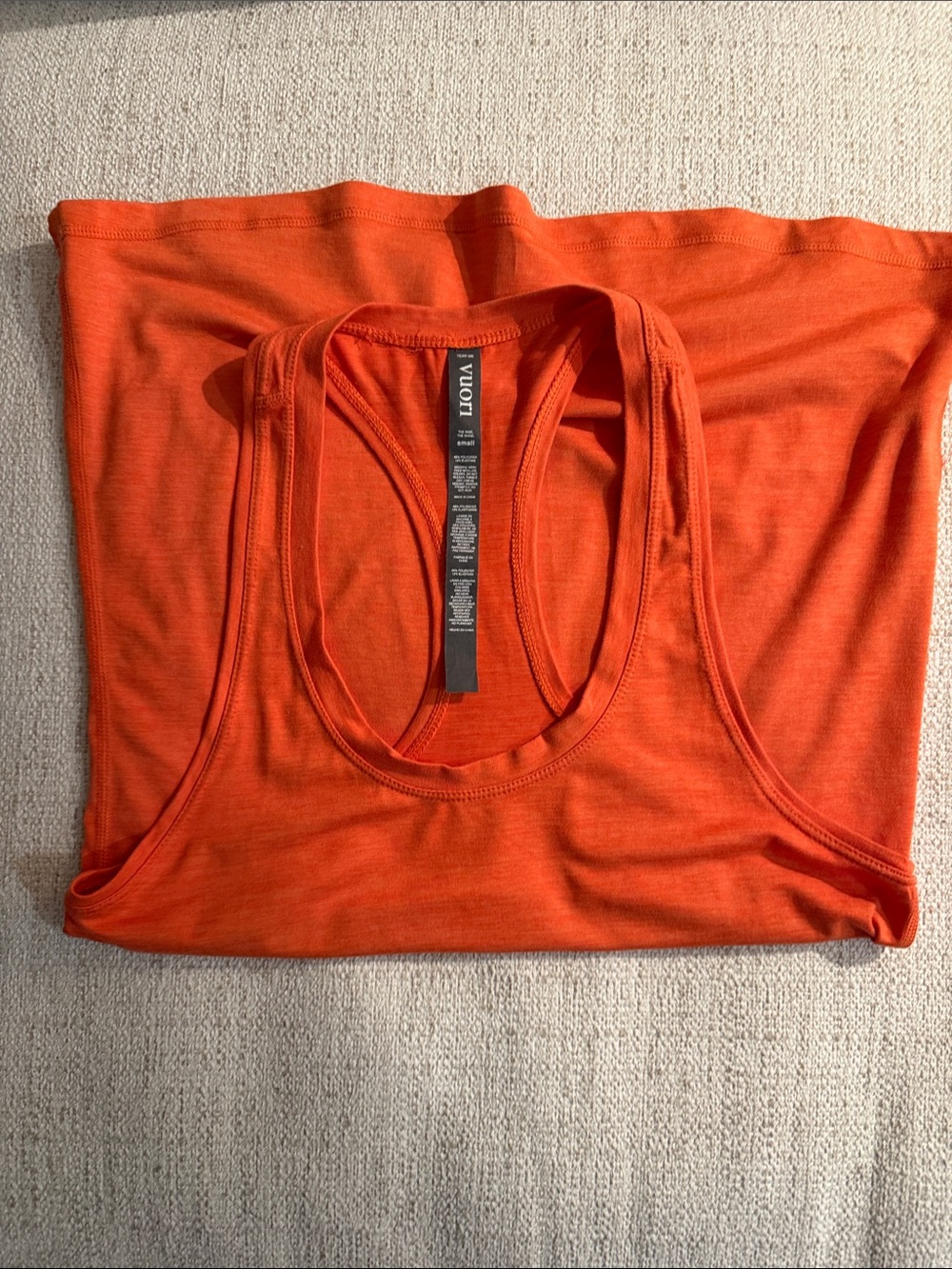 Vuori Bright Orange Racerback Tank